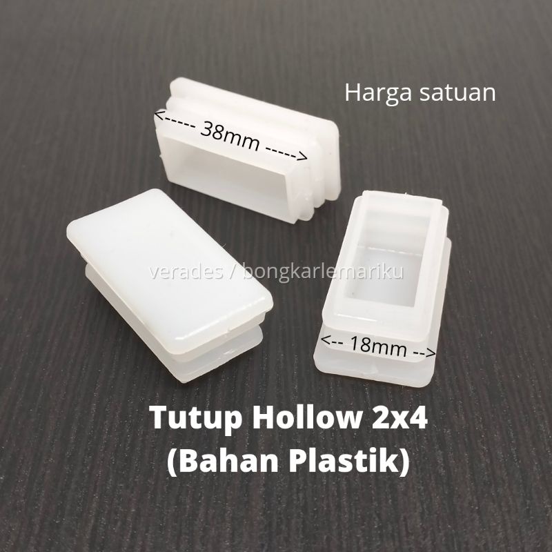 Tutup Hollow 2x4 Plastik Putih / Kaki Kursi Meja Holo