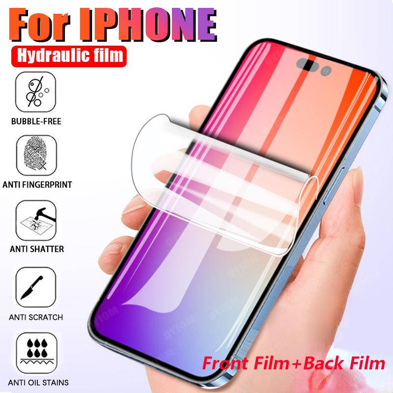 Film Pelindung Layar Depan Hydrogel Untuk IPhone 14 13 12 Pro Max Mini back 14 Plus 14 Pro 13Pro 12Pro