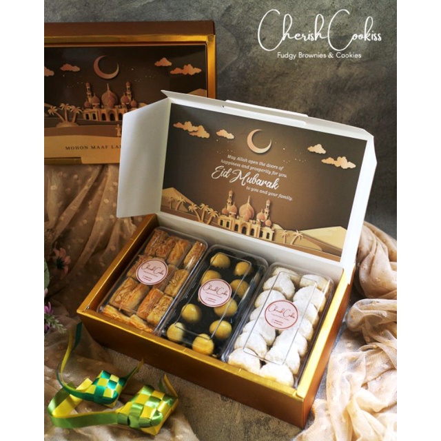

( READY STOCK ) Hampers Lebaran Kue Kering Parcel Idul Fitri - Nastar Kastengel Putri Salju