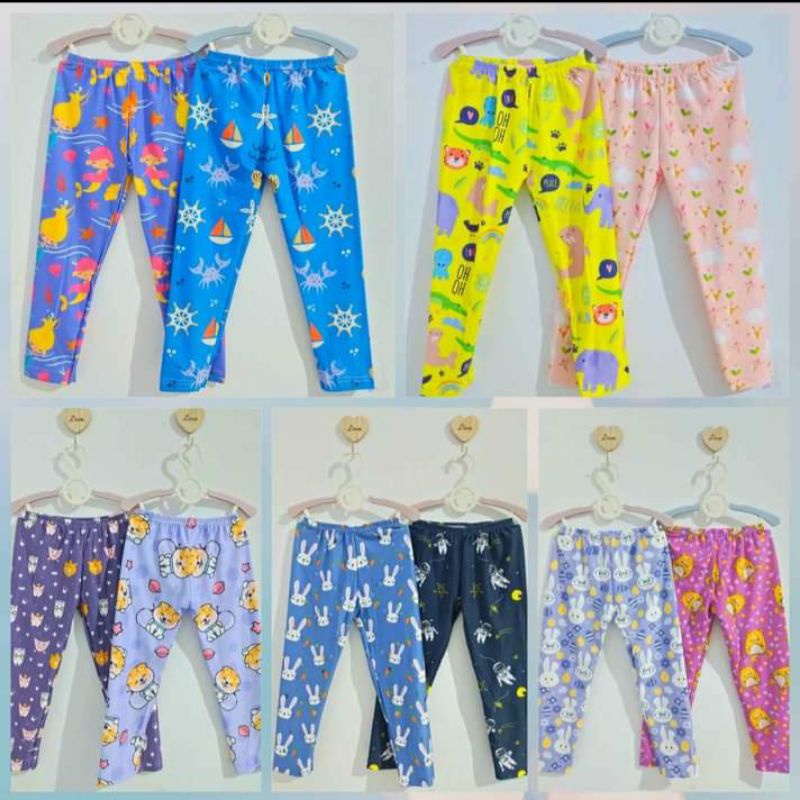 Celana Legging Anak Usia 5-6 Tahun//Bahan Nyaman//Pilih Motif Atau Polos