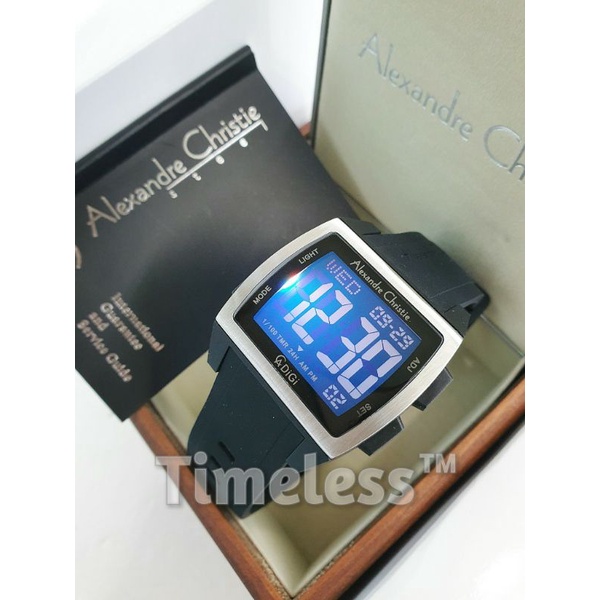 jam tangan wanita alexandre christie ac 9343 MH DiGi Black Silver