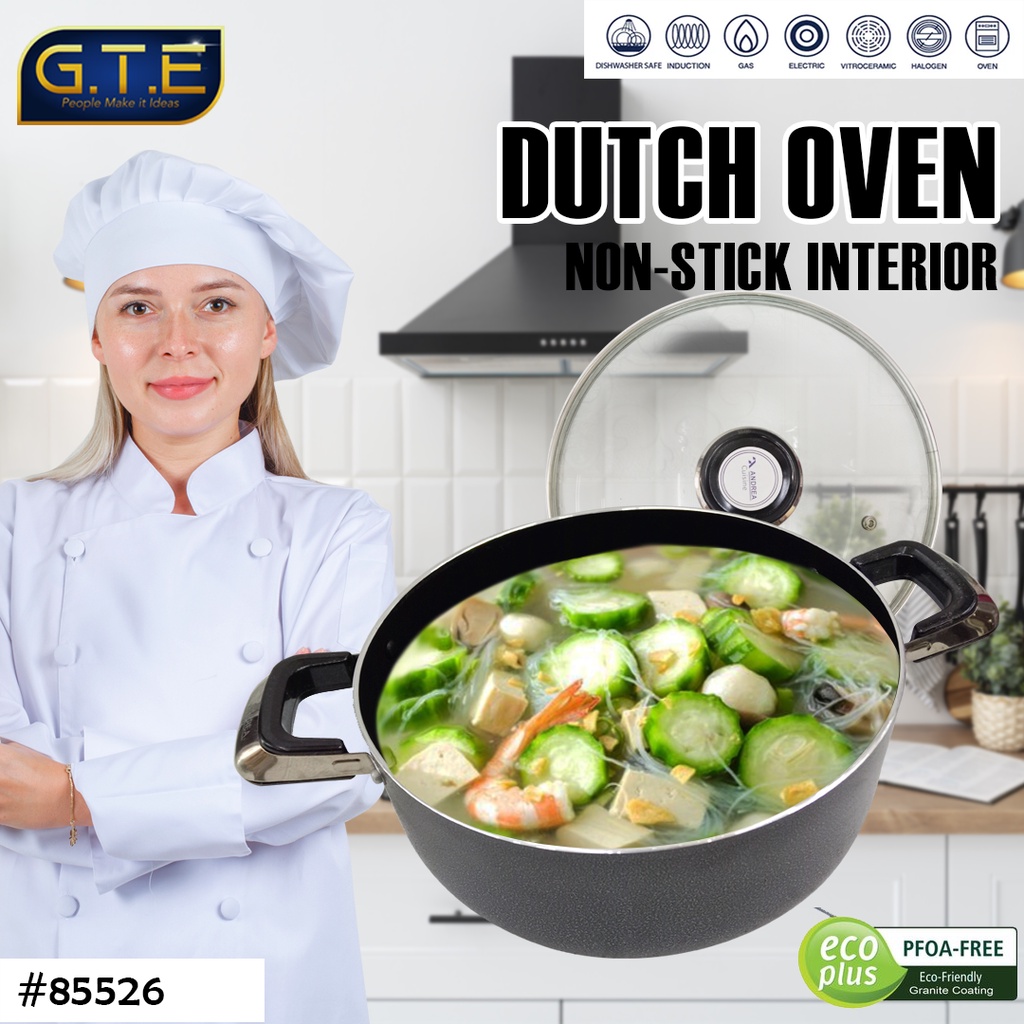 DUTCH OVEN  KAPASITAS 5,6 LITER / PANCI DIAMETER 26CM BAHAN TEFLON / PANCI