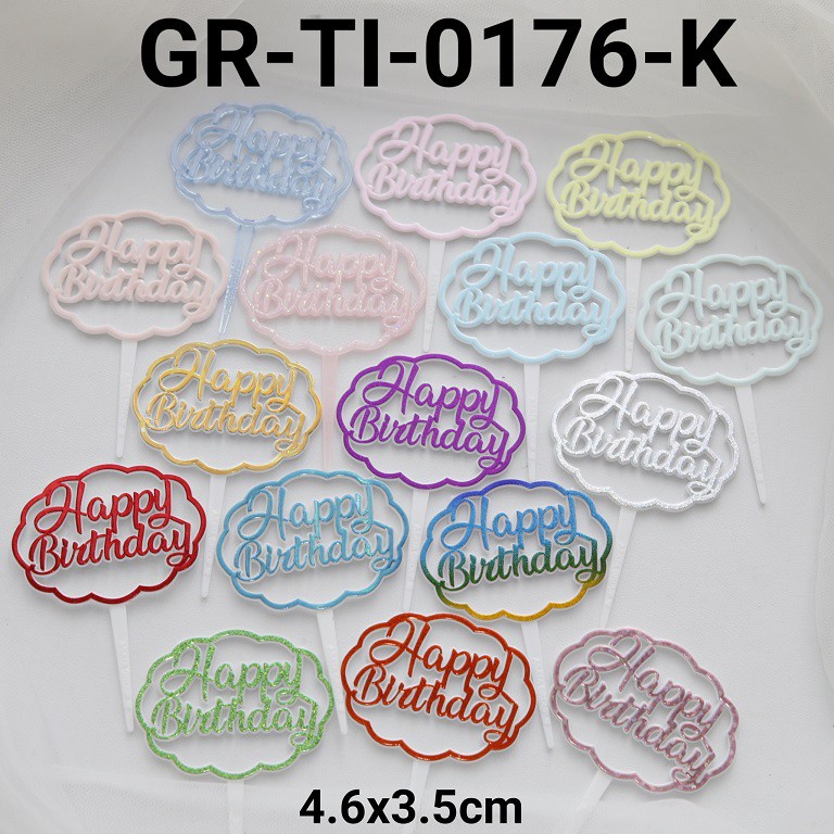 

CAKE TOPPER CUPCAKE TULISAN PLASTIK MINI HAPPY BIRTHDAY / GR-TI-0176-K CAKE TOPPER CUPCAKE TULISAN