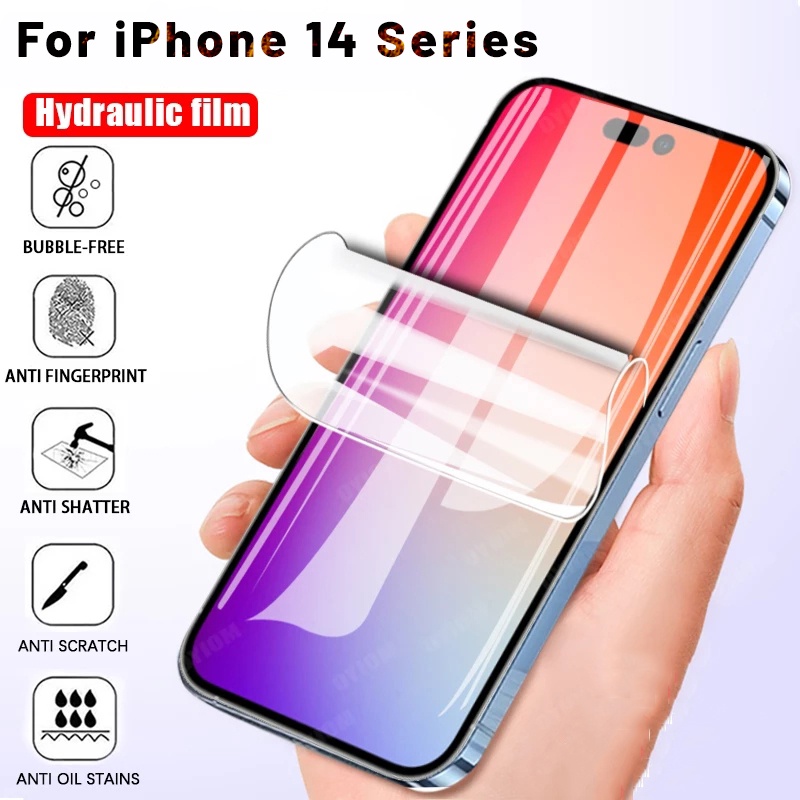 Film Hydrogel Pelindung Layar Hp Full Cover Tahan Air / Gores Untuk Iphone 14 / 14plus / 14pro / 14pro Max