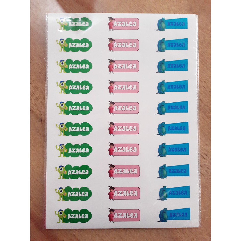 

192pcs Stiker Label Nama Kekinian Tahan Air & Anti Luntur untuk Umum Tema Monster Inc