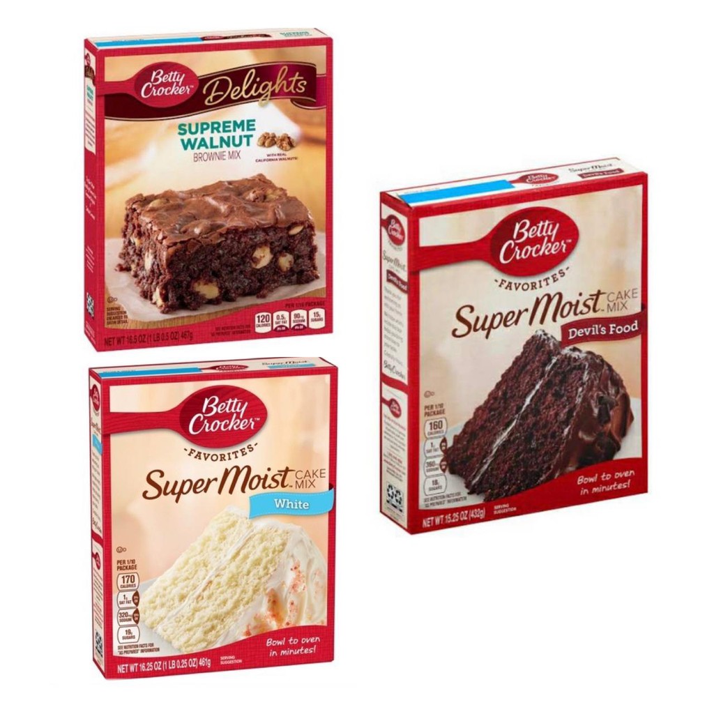 

BETTY CROCKER Super Moist White - Super Moist Devil's Food - Supreme Walnut
