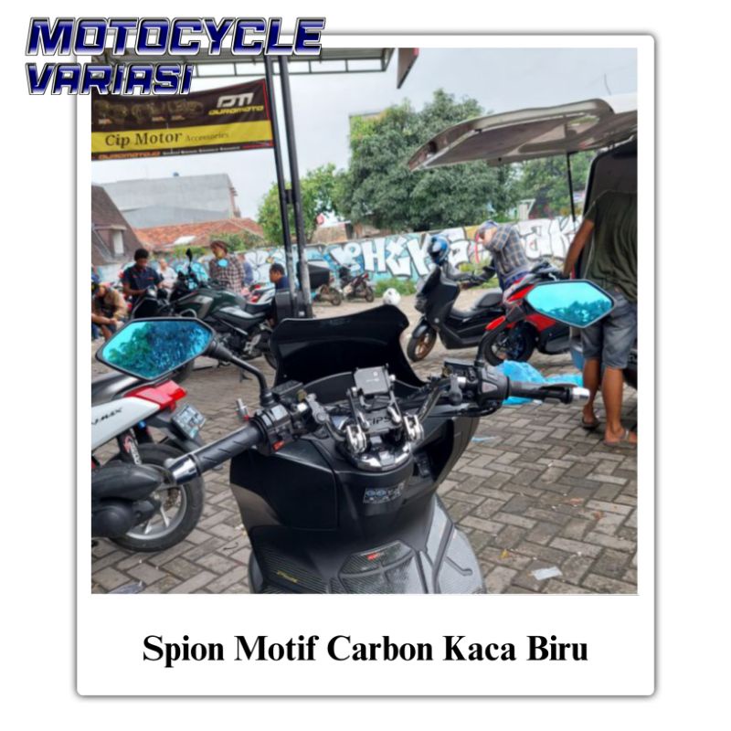 Spion Vario 160 Pcx 160 Click 160 Adv Motif Carbon Kaca Biru