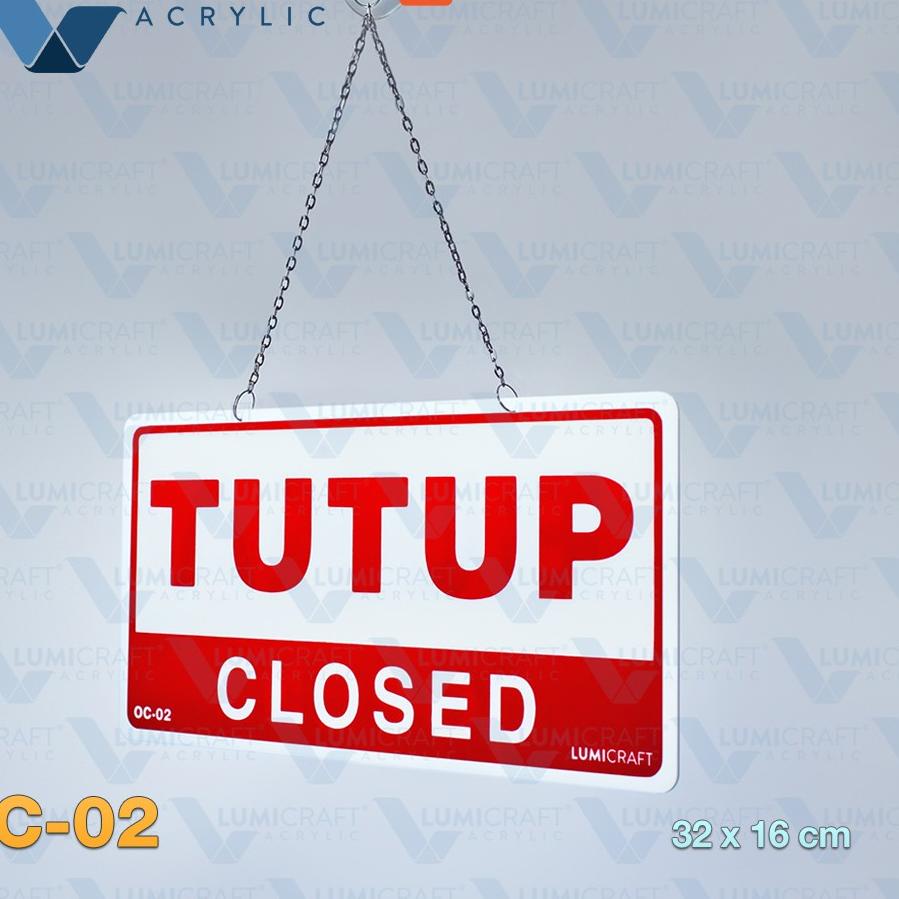 

Grosiran Murah Buka Tutup / Open Closed Hanging Sign Board Acrylic / Akrilik Bolak-Balik 32 x 16 cm