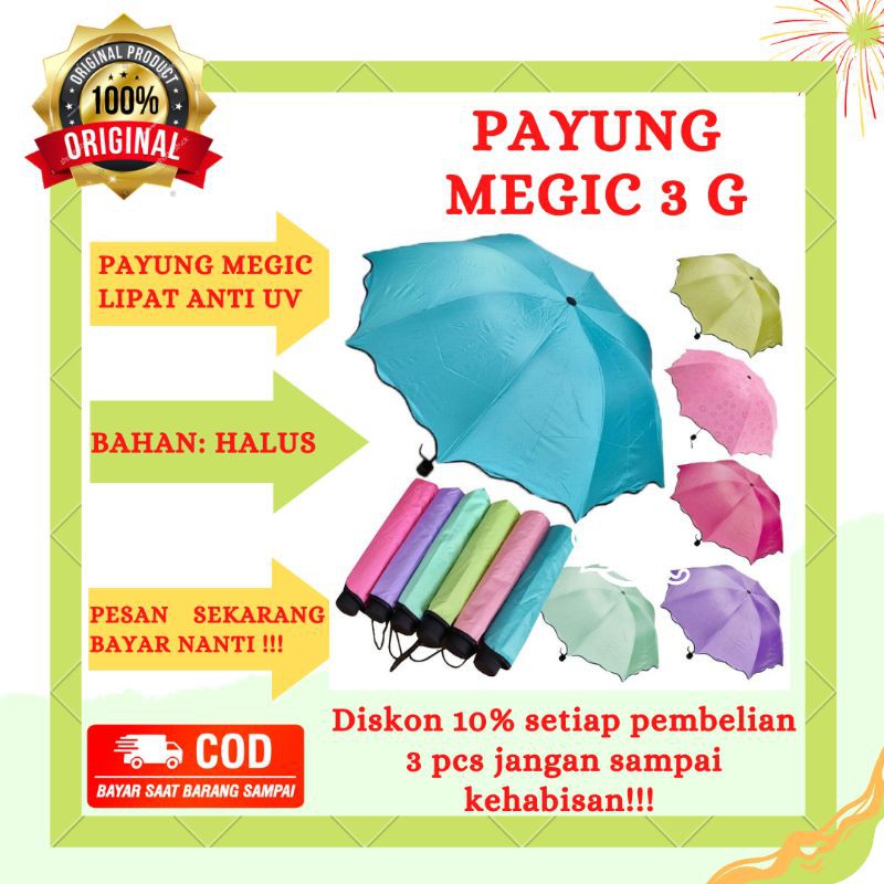 Payung/Payung lipat mini Payung 3D Anti UV/ Payung magic 3D Payung lipat murah/ Payung standar