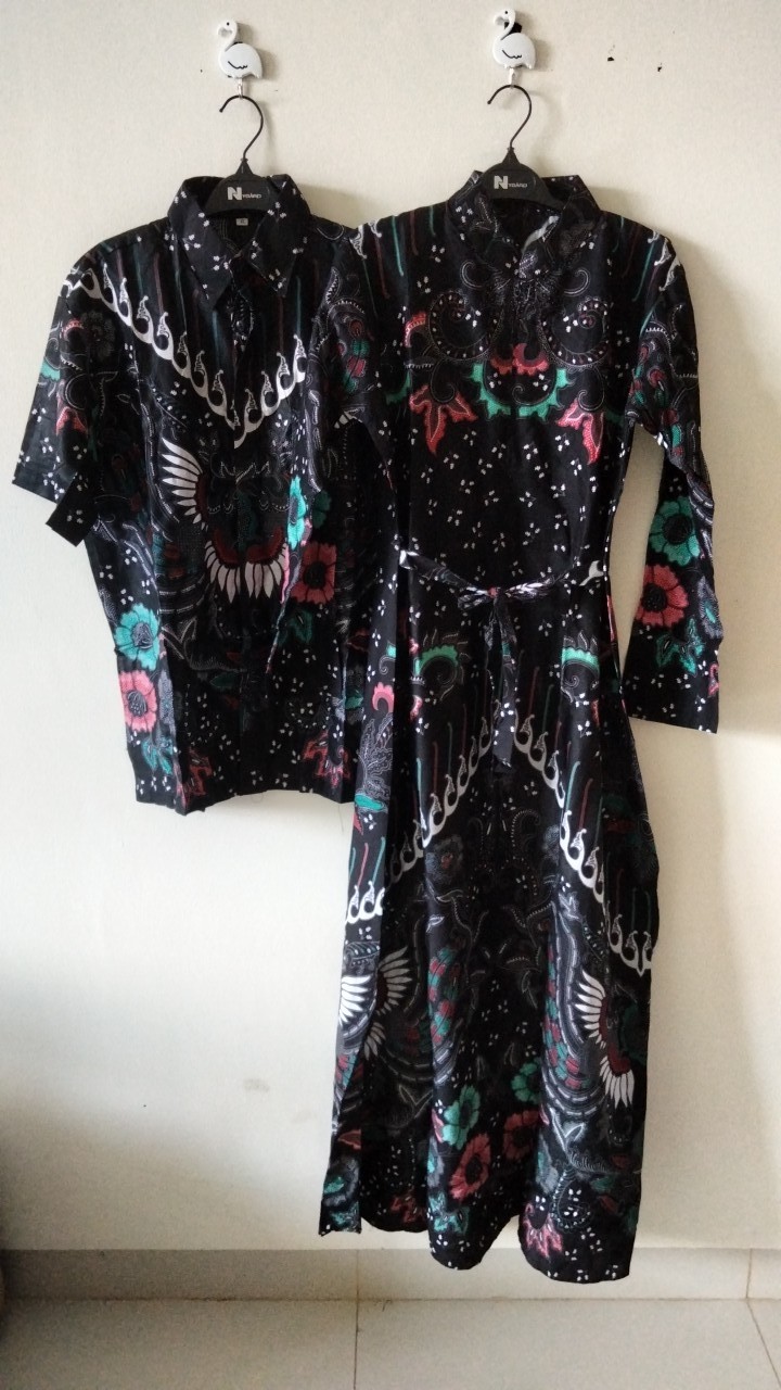 Batik Couple Keluarga Sania Ruffle Ori Ndoro Jowi Dnt Motif Garuda Merah