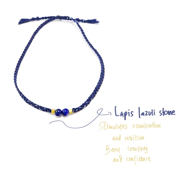 Allside Gelang Tali / Gelang Gypsy / Gelang Boho 1 set blue crystal