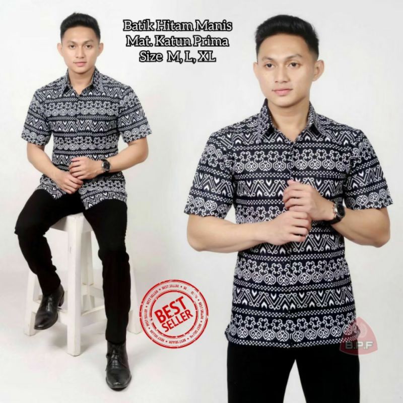 BAJU BATIK PRIA LENGAN PENDEK (BISA COD)