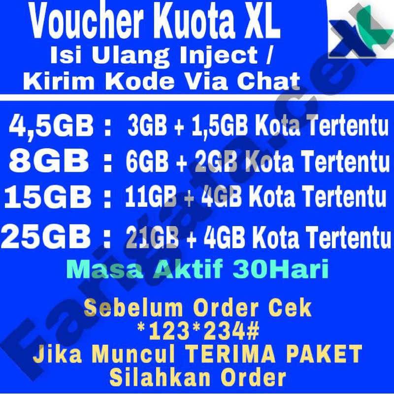 Voucher Internet Isi Ulang Inject Injek Xl Xtra Combo Lite Shopee Indonesia