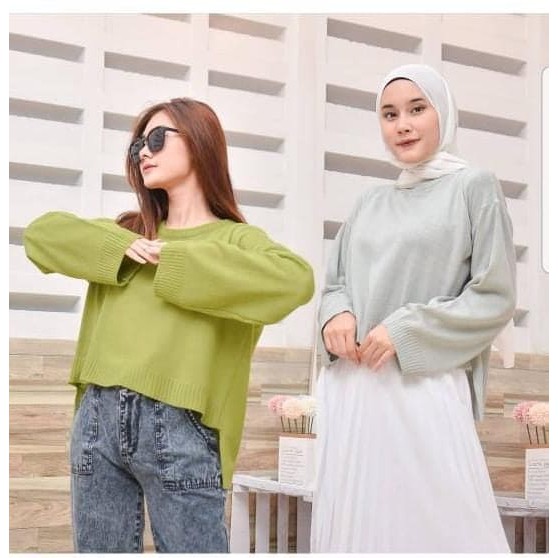 SWEATER RAJUT WANITA/SWEATER RAJUT CROP/SWEATER WANITA/ATASAN RAJUT CROP/ATASAN WANITA/CROP SAFIRA