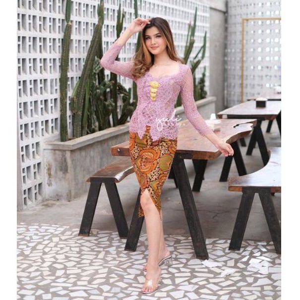 (BACA DESKRIPSI) Kebaya Bali Semi Italy Lilac | Kebaya Lilac Wisuda Kondangan