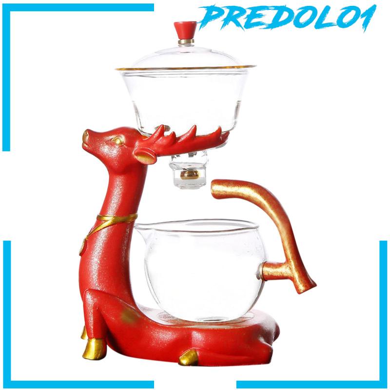 [PREDOLO1] Glass Automatic Lazy Tea Set Magnetic Rotating Bowl Teapot for Home