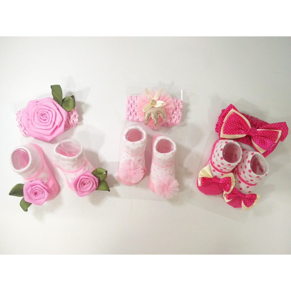 Bando Headband Bayi Set dengan Kaos Kaki Bayi | Bandana Bayi