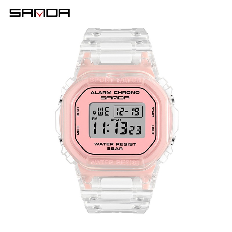 SANDA 2009 Jam Tangan Wanita Pria Digital Tali Rubber Chronograph Anti Air WATCHKITE WKOS