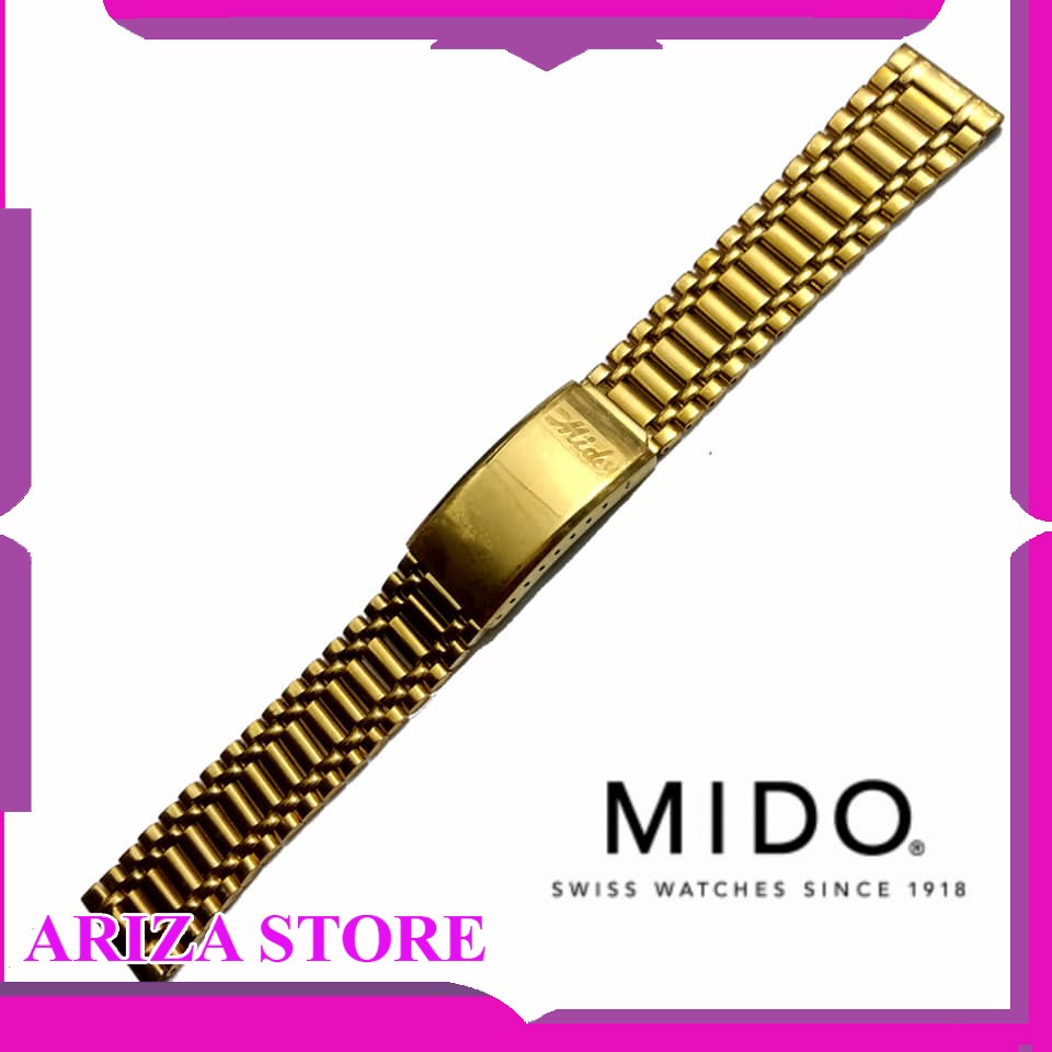 Tali Jam Tangan Rantai Mido Commander Ocean Star Datoday 18 mm Gold