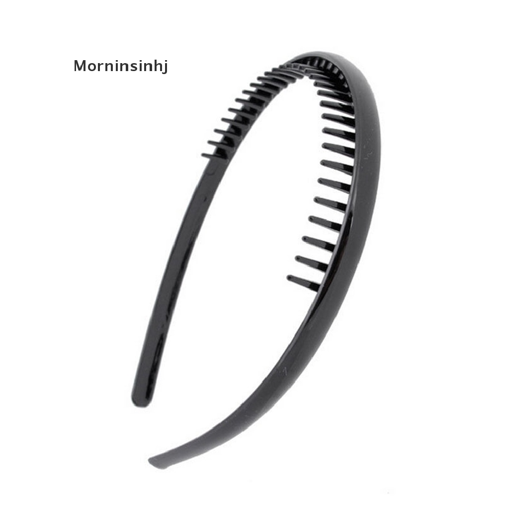 Mornin Mens Toothed Sports Football Sepak Bola Bando Rambut Band Hitam Portabel Hadiah id