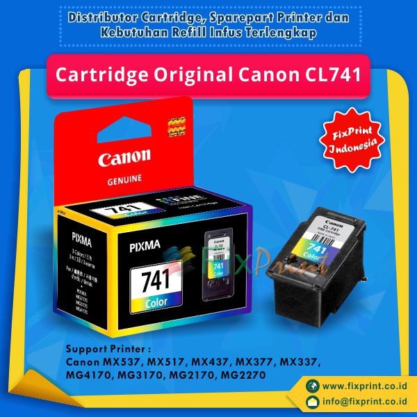 Cartridge Original Canon Canon CL-741 CL741 741 Color, Tinta Printer Canon MX537 MX517 MX437