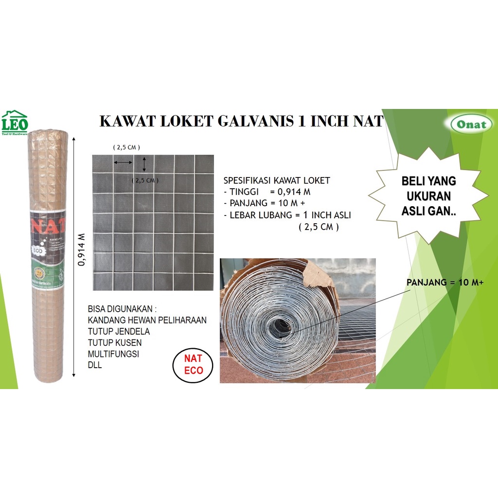 Kawat Loket Galvanis 1 Inch Kawat Ram Putih Kawat Ayakan