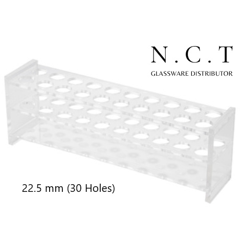 Rak Tabung Reaksi Akrilik / Acrylic Test Tube Rack 22.5 mm (30 Holes)