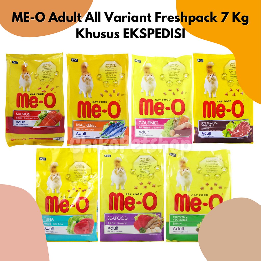 [EKSPEDISI] ME-O ADULT All Variant Semua Rasa Makanan Kucing Dewasa MEO Freshpack 7 Kg