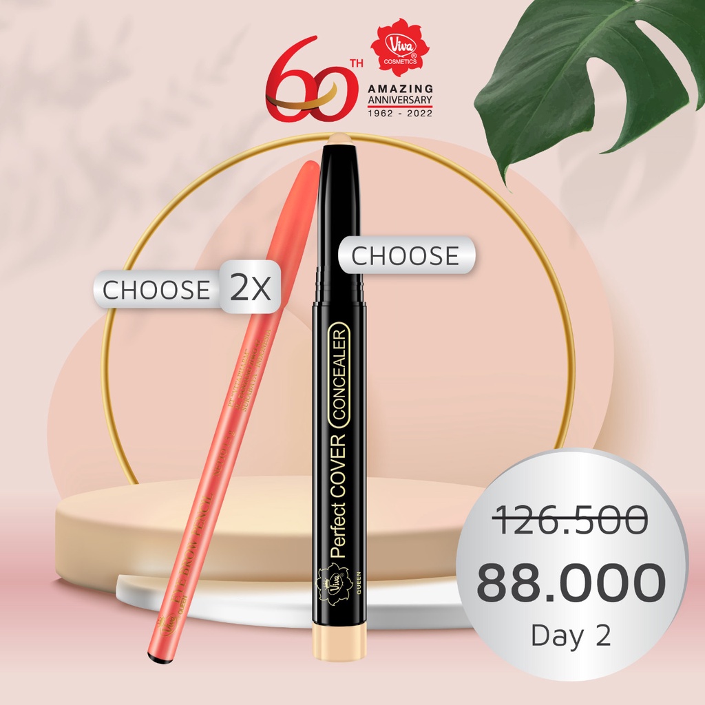 Paket 2 Viva Queen Eye Brow Pencil 1 Viva Queen Perfect Cover Concealer