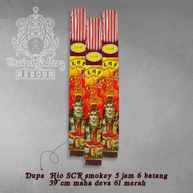 Dupa/ Hio wangi SCR smokey 5 Jam 6 batang 39 cm maha deva 61 merah