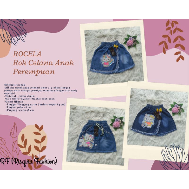 (2-5 tahun)ROCELA ROK CELANA ANAK JEANS ANAK PEREMPUAN