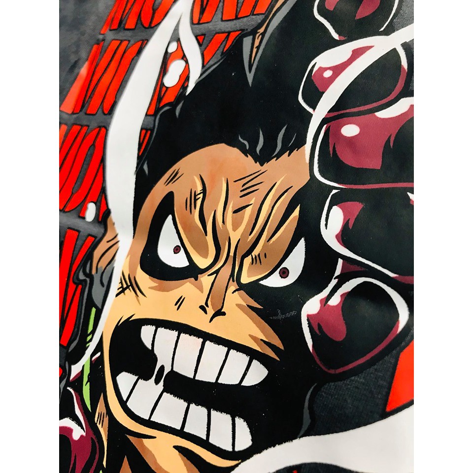 Tshirt Luffy gear 4th Onepiece Mugiwara color Grey