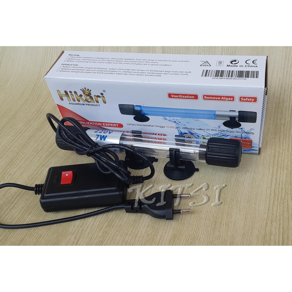 LAMPU UV CELUP RENDAM AQUARIUM HIKARI 7 WATT / LAMPU ULTRAVIOLET BASMI ALGA STERILIZER 7 Watt / LAMP