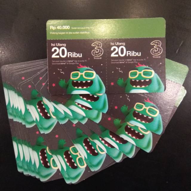 Voucher Pulsa Tri 20K 20ribu 20rb 20.000
