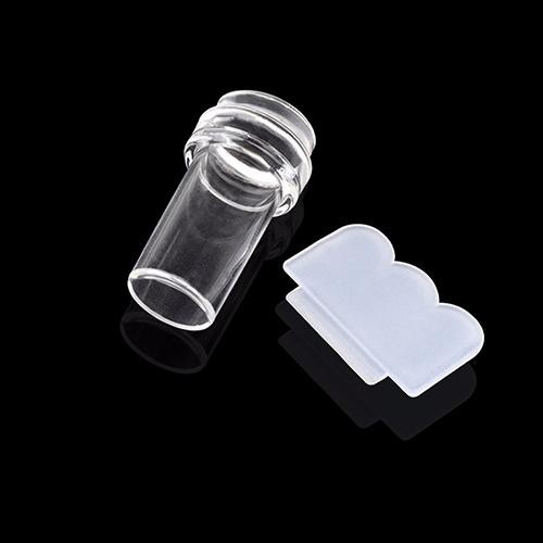 [Bayar Di Tempat]  2 Pcs Jelas Stamper Scraper Mini DIY Nail Art Gambar Plat Transfer Manicure Alat