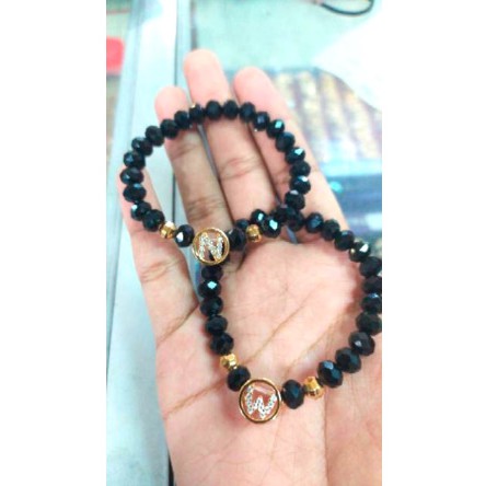 Gelang kristal huruf / gelang kristal wanita / gelang kristal inisial