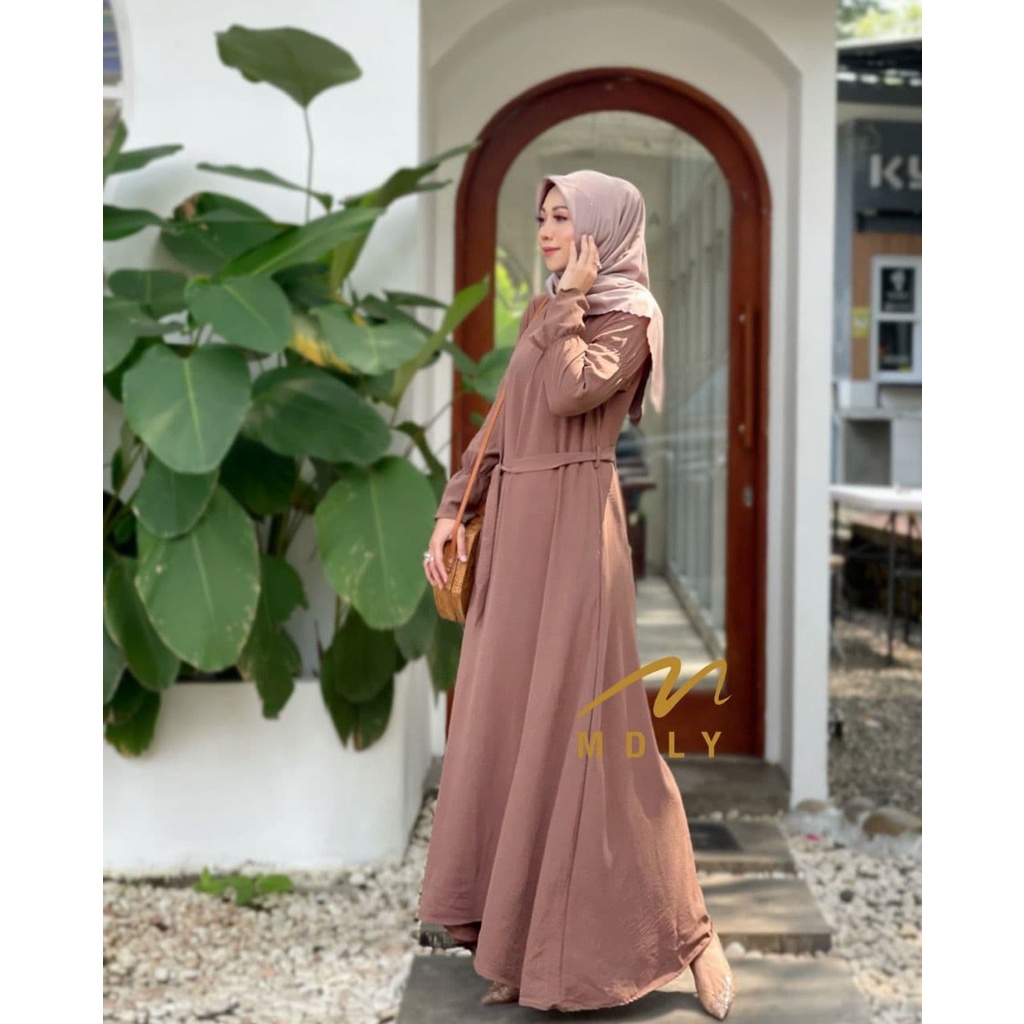 Dress Muslim Remaja Baju Lebaran Gamis Bahan Premium Terbaru Baju Gamis Wanita Syaline Dress by Mdly
