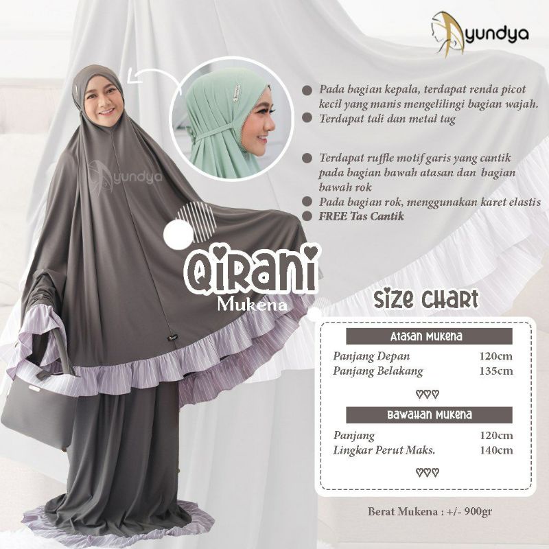 MUKENA QIRANI HITAM • AYUNDYA