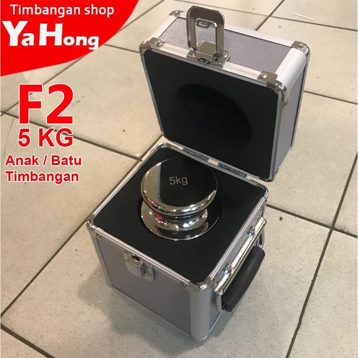 Batu Timbangan Anak Timbangan Kalibrasi Bandul F2 5kg + Box