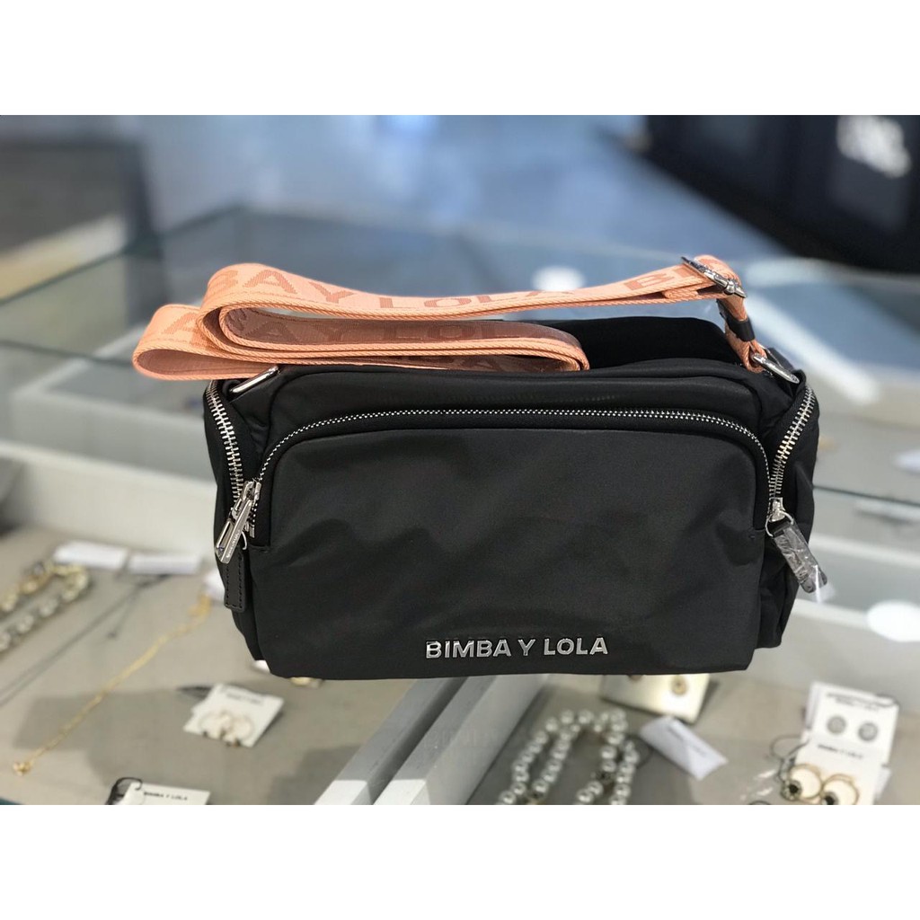 READY STOCK Bimba Y Lola tas selempang authentic parasut new collection pink strap grey abu