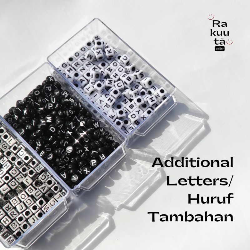 Additional Beads Letters | Huruf Tambahan Gantungan Kunci Manik-Manik