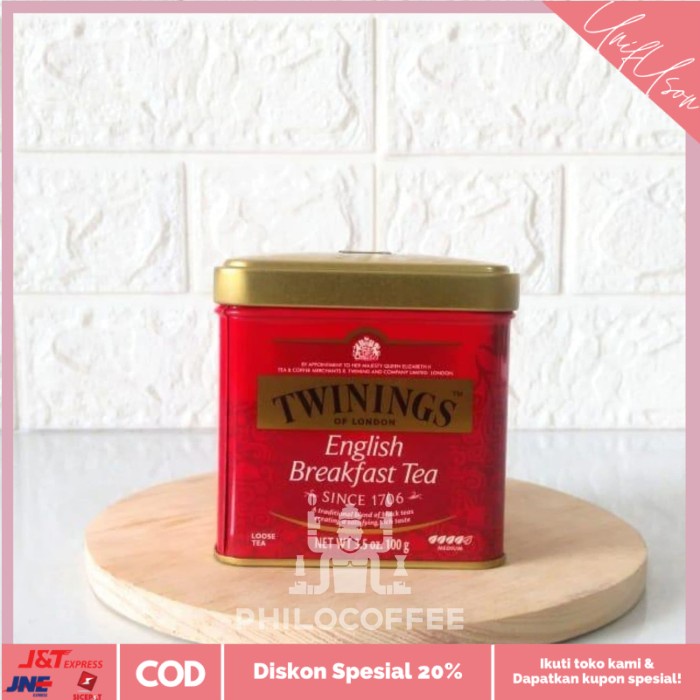 

⭐COD⭐ Twinings English Breakfast Tea 100gr | Daun Teh Hitam Bubuk