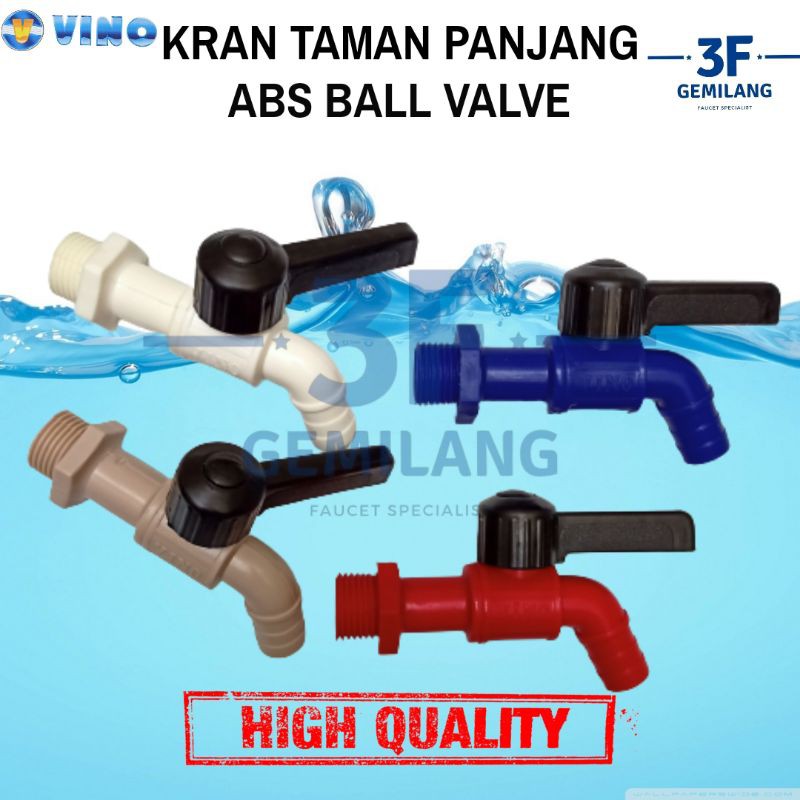 VINO - KRAN TAMAN PANJANG ABS BOLA BESAR UKURAN 1/2 INCH HIGH QUALITY