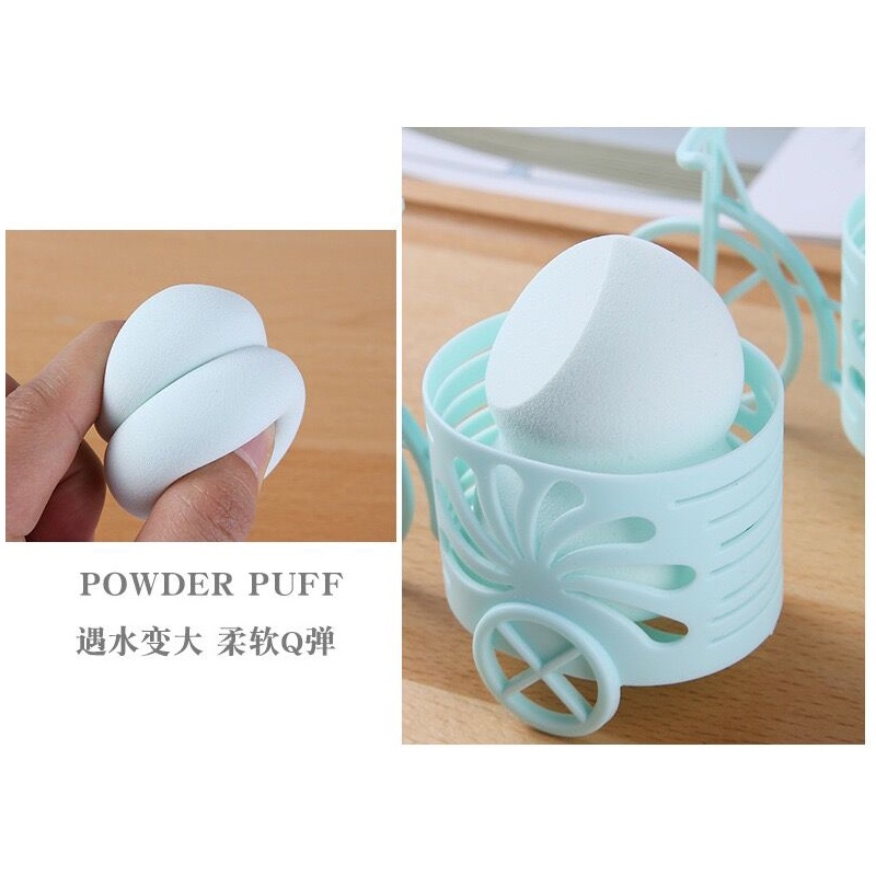 Gourd puff set soaking water soft Q elastic beauty egg storage rack princess car wet and dry