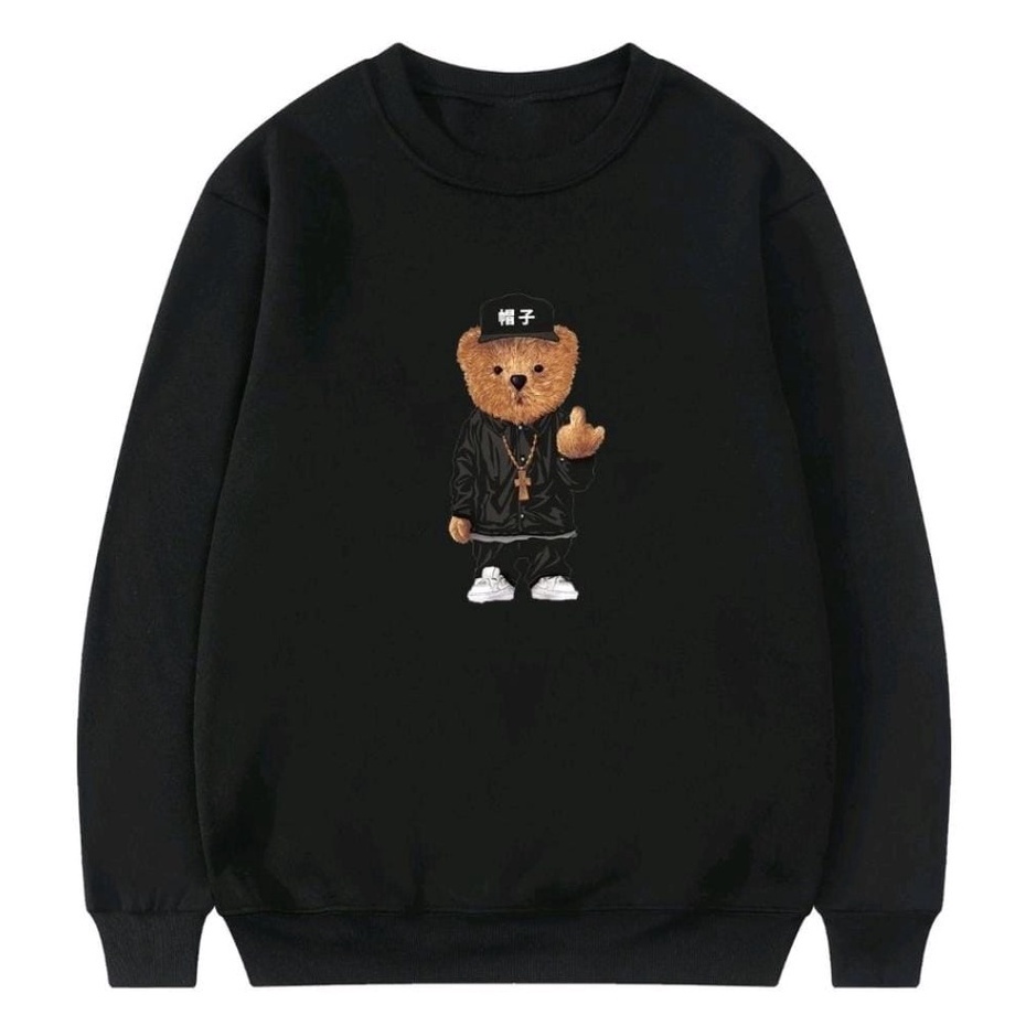 HIP-HOP TEDDY BEAR SABLON PRINTING SWEATER