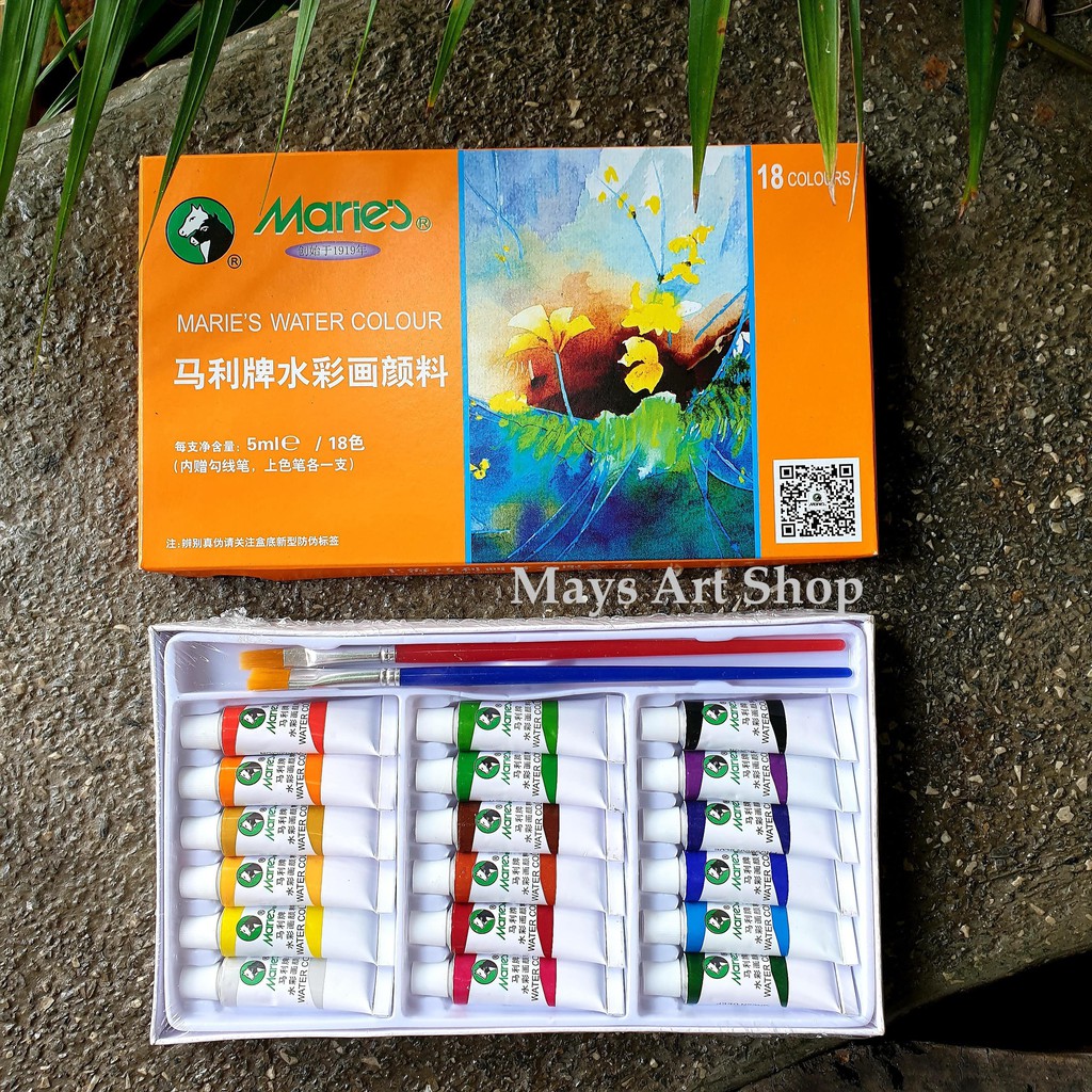 

UM1 Maries Watercolor 18x5ml dan 12 x 5ml / Cat Air Maries 18 dan 12 Warna / Watercolour E1327