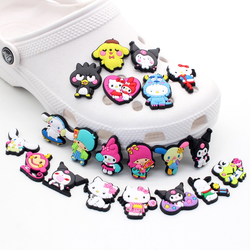 Sanrio 1pc Charms / Charms / Charms Sepatu / Sandal Motif Kartun Hello kitty Bahan Pvc Untuk Anak Perempuan