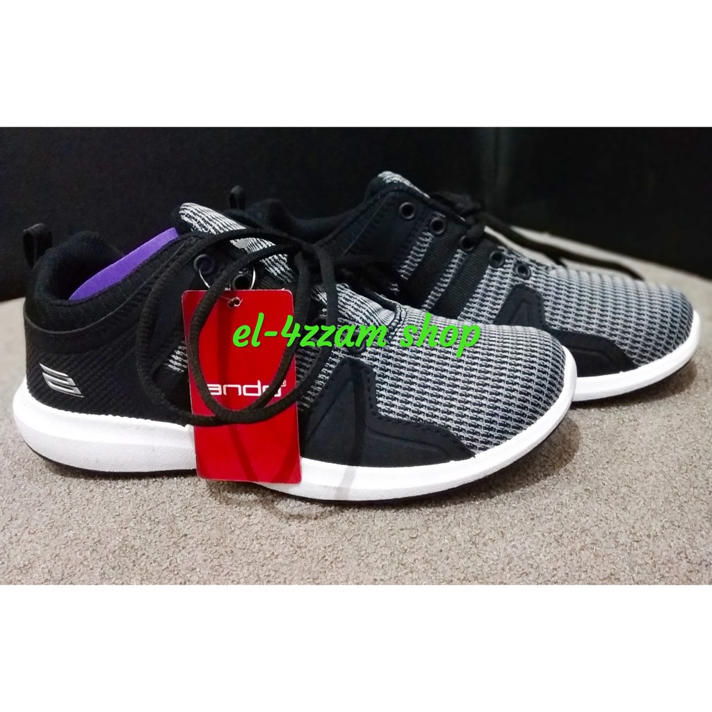 Ando Dion Sepatu Santai Pria Sepatu Lari Warna Hitam Abu