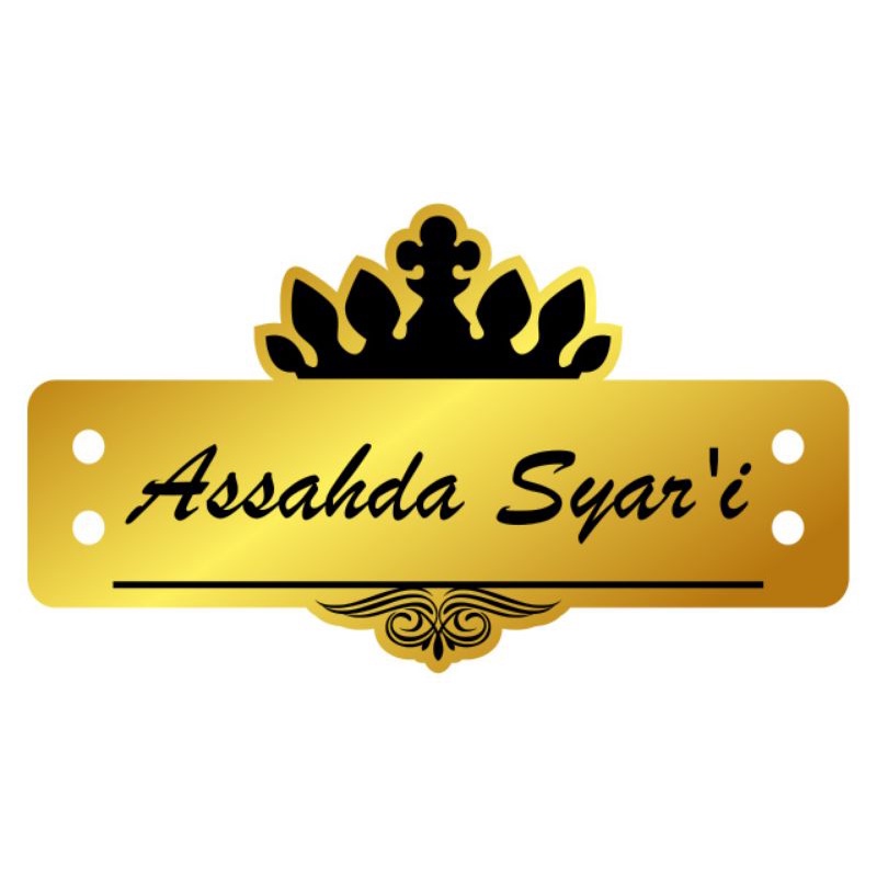 

label akrilik Assahda Syar'i 120 pcs ukuran 3,5 x 2 cm