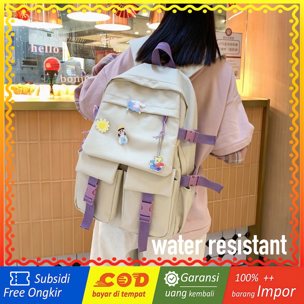 WYK80 Tas Ransel Wanita Pria Sekolah Kuliah Conventional Backpack Impor TKM